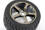 Fastrax 1:8 Truggy Eagle Mtd 5-Spoke Bk Chrome 0 Offset(Pr)
