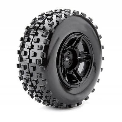 Fastrax 1:10 SC Rock Block Mtd 5-Spoke Black (Slash Fr) (Pr)
