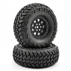 Fastrax 1:10 Crawler Slinger 1.9 Mounted Scale Wheel Black (Pr)