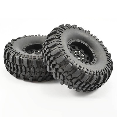 Fastrax 1:10 Crawler Rocko 1.9 Mounted Scale Wheel Black (Pr)
