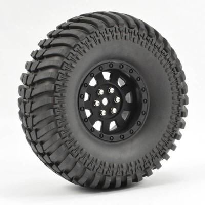 Fastrax 1:10 Crawler Paso 1.9 Mounted Scale Wheel Black (Pr)