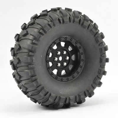 Fastrax 1:10 Crawler Boxer 1.9 Mounted Scale Wheel Black (Pr)
