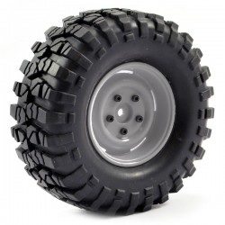 Fastrax 1:10 Crawler Sawblock 1.9 Scale Grey Wheel Ø108mm Tyre (Pair)