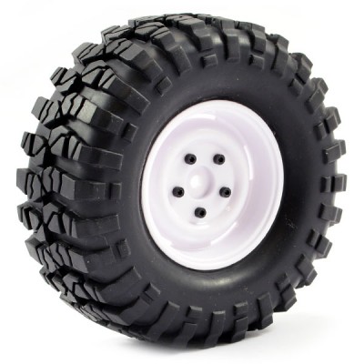 Fastrax 1:10 Crawler Sawblock 1.9 Scale Wheel White Ø108mm Tyre