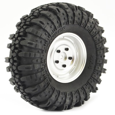 Fastrax 1:10 Crawler Swamper 1.9 Scale Wheel Ø118mm Tyre (Silver)