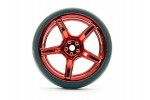 Fastrax 1/10 (4) Drift D1 Tyre W/3mm 5-Spoke Wheel- MET Red