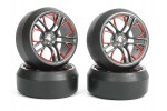 Fastrax 1/10 (4) Drift D3 Tyre With 3mm 10-Spoke Wheel - Graphite
