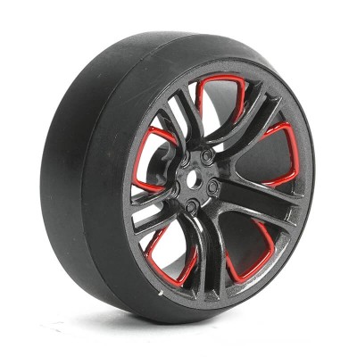Fastrax 1/10 (4) Drift D3 Tyre With 3mm 10-Spoke Wheel - Graphite