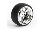 Fastrax 1/10 (4) Drift D1 Tyre W/9mm 5-Spoke Wheel- Chrome