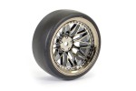 Fastrax 1/10 (4) Drift D1 Tyre W/9mm 20-Spoke Wheel-BK Chrome