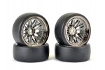 Fastrax 1/10 (4) Drift D1 Tyre W/9mm 20-Spoke Wheel-BK Chrome