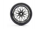 Fastrax 1/10 (4) Drift D1 Tyre W/9mm 20-Spoke Wheel-BK Chrome