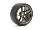 Fastrax 1/10 (4) Drift D1 Tyre W/3mm 10-Spoke Wheel- Graphte