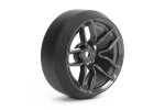 Fastrax 1/10 (4) Drift D3 Tyre  With 3mm 10-Spoke Wheel-Graphite