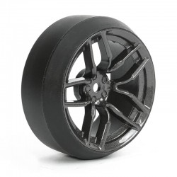 Fastrax 1/10 (4) Drift D3 Tyre  With 3mm 10-Spoke Wheel-Graphite