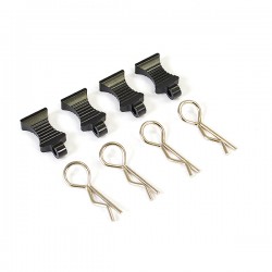 Fastrax Pro Aluminium Easypull Tabs & Bodyclips (4pc) - Black
