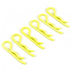 Fastrax 1/8th/1/5th/Transponder Body Clips Fluo Yellow (6)