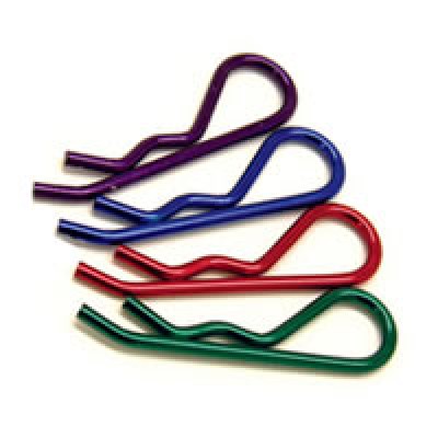 Fastrax 1/8th/1/5th/Transponder Body Clips Metallic Red(6)