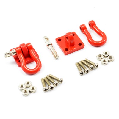 Fastrax Metal Bumper Shackles & Mounting Bracket x2 (m2x6mm) Red