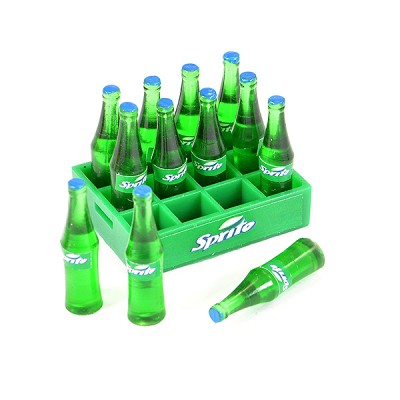 Fastrax Scale Soft Drink Crate w/Bottles Lemonade Green