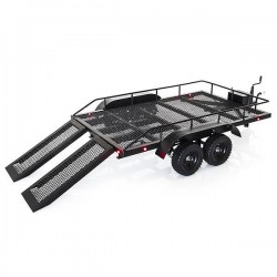 Fastrax Scale Dual Axle Truck Car Trailer w/Ramps & LEDs