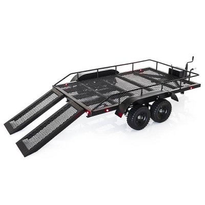 Fastrax Scale Dual Axle Truck Car Trailer w/Ramps & LEDs