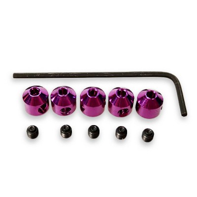 Fatrax Aluminium Collets (5) Purple With Screws and Wrench