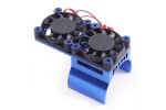 Fastrax Blue Aluminium Twin Fan Motor Heatsink Unit