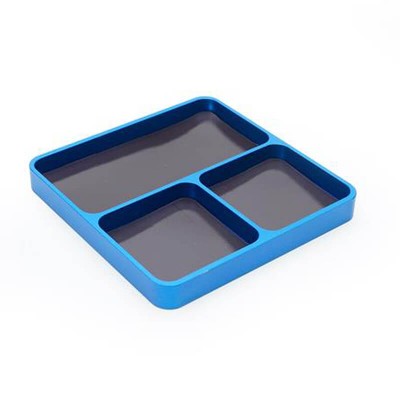 Fastrax Aluminium Square Magnetic Maintenance Tray 98x98mm Blue