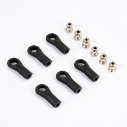 Fastrax Rose Joints (6) Black W/Balls