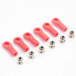 Fastrax Rose Joints (6) Red W/Balls