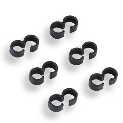 Fastrax Black Fuel Tube Clips (6)