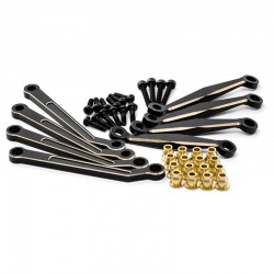 Fastrax FCX24 Black Brass Suspension Link Rods (8pc)