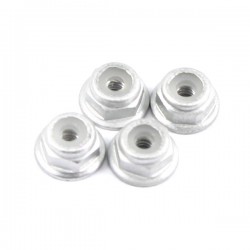 Fastrax M2 Silver Flanged Locknut 4pcs
