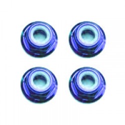 Fastrax M3 Blue Flanged Locknuts 4pcs