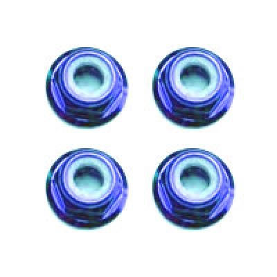Fastrax M3 Blue Flanged Locknuts 4pcs