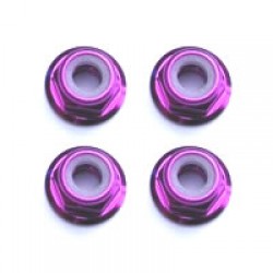 Fastrax M3 Purple Flanged Locknuts 4pcs