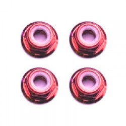 Fastrax M3 Red Flanged Locknuts 4pcs