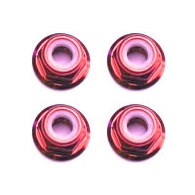 Fastrax M3 Red Flanged Locknuts 4pcs