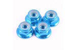 Fastrax M4 Blue Flanged Locknuts 4pcs