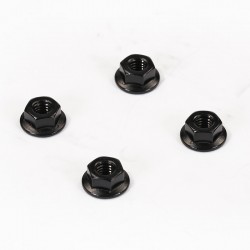 Fastrax M4 Black Serrated Aluminium Locknuts 4pcs