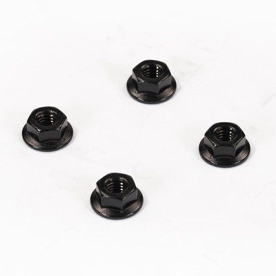 Fastrax M4 Black Serrated Aluminium Locknuts 4pcs