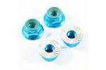 Fastrax M4 Blue Serrated Aluminium Locknuts 4pcs