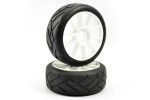 Fastrax 1/8th Premounted Slick Tyres 'Grid Iron/10 Spoke'