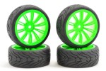 Fastrax 1/10th Street/Tread Tyre 20sp Green Wheel