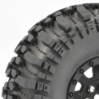 Fastrax 1:10 Crawler Rocko 1.9 Mounted Scale Wheel Black (Pr)
