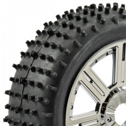 Fastrax 1:8 Lugger Mounted On 8-Spoke Black Chrome (Pr)