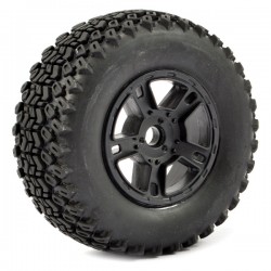 Fastrax 1:10 SC Zigzag Mounted 5-Spoke Black (Slash Fr) (Pr)