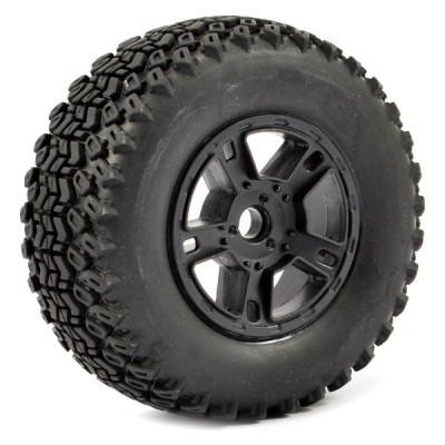 Fastrax 1:10 SC Zigzag Mounted 5-Spoke Black (Slash Fr) (Pr)