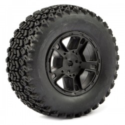 Fastrax 1:10 SC Zigzag Mounted 5-Spoke Black (Slash Rr/Blitz) (Pr)